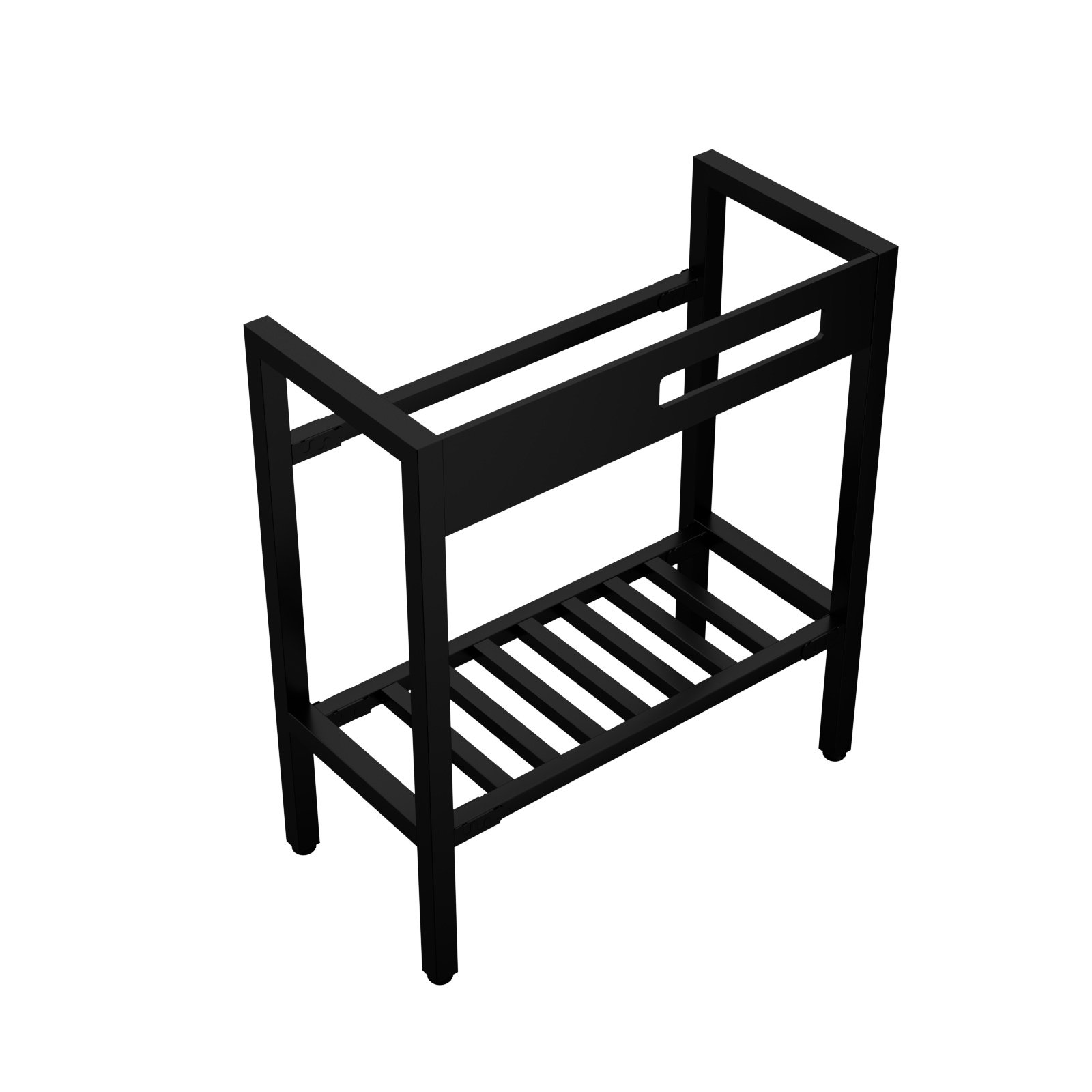 Inspired Console Sink With Built In Washboard, Overflow & Sleek Legs, 28" X 12" - White / Black - Image 10