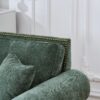 2 Seater Sofa With Rolled Arms, Tufted, Legs, Nailhead Trim - Green - Image 8