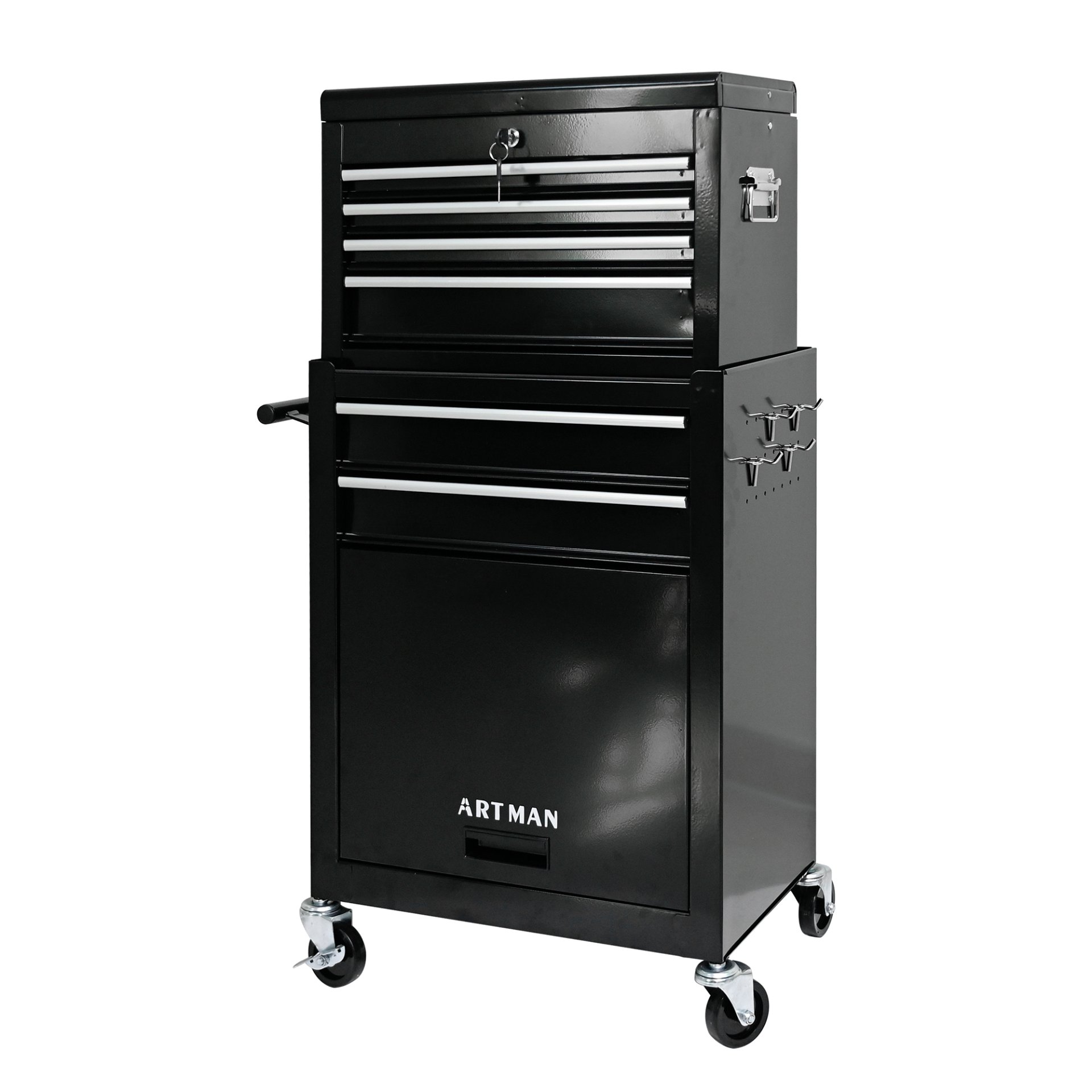 High Capacity Rolling Tool Chest With Wheels And Drawers, 6 Drawer Tool Storage Cabinet - Black - Image 4
