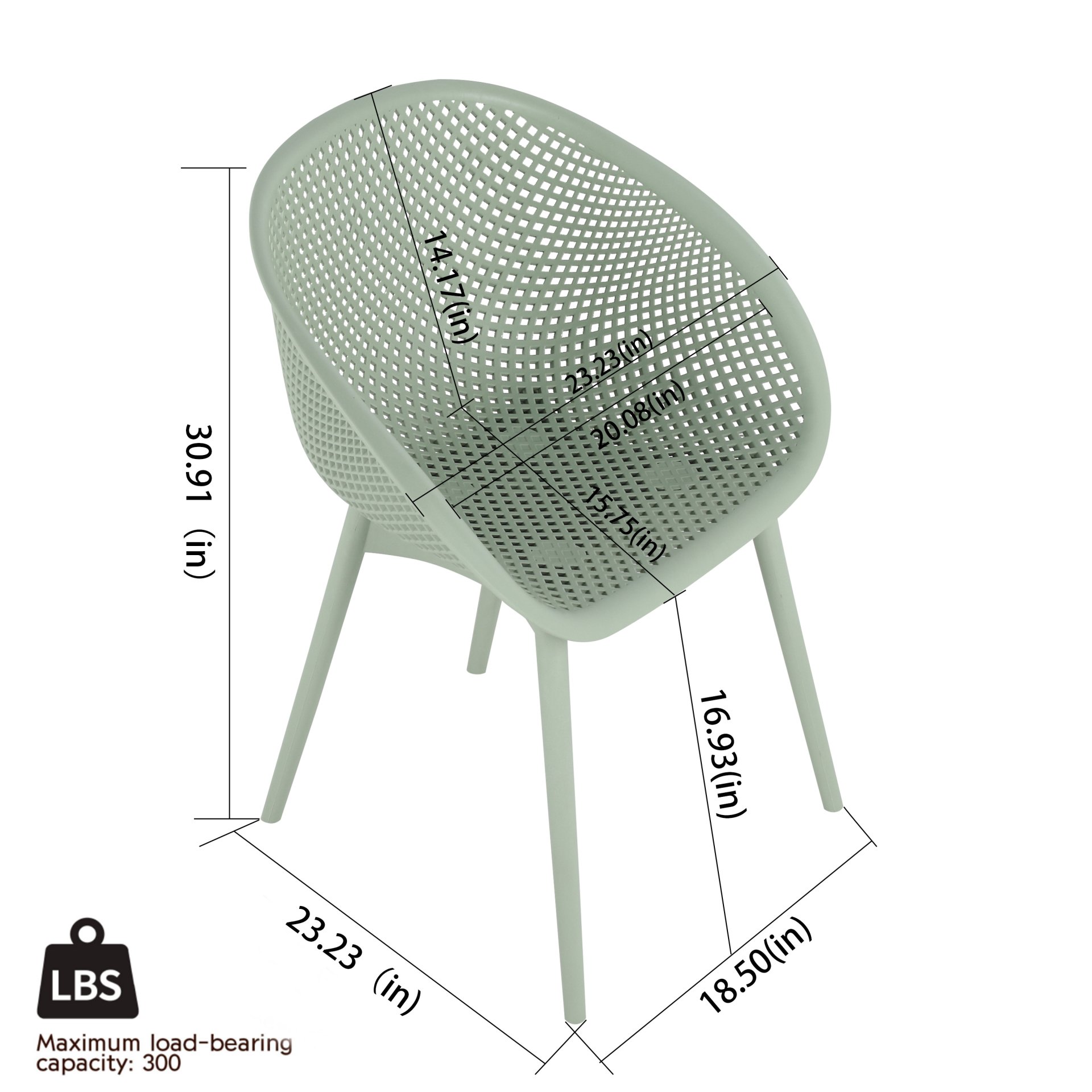 2 Pack Lounge Chair Set With Folding Square Table - Pale Green / White - Image 13