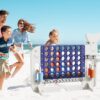 4 To Score Giant Game Set With Mesh Bag & Jumbo Connect 4 - White / Purple - Image 2