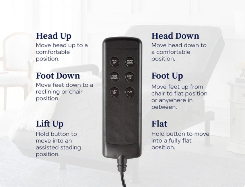 Adjustable Sleep To Stand Bed With Convenient Lift Assist Txl - Blue - Image 6