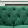 Chesterfield Sofa With Roll Armrest & Nailhead, 3 And 2 Seater - Green - Image 7