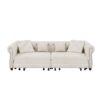 3 In 1 Pull Out Sofa Bed, Convertible Sleeper Sofa Bed, 3 Seater Sofa With Movable Ottoman - Beige - Image 22