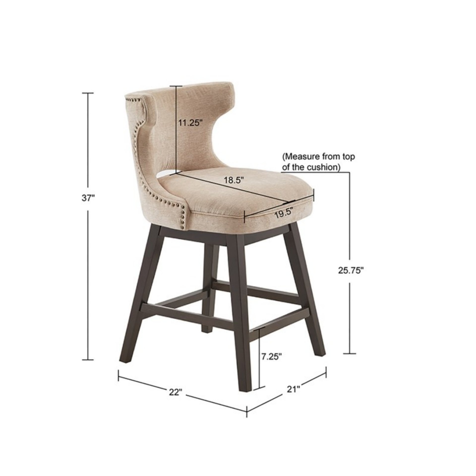 Emmett - Swivel Counter Stool Height - Beige - Image 3