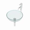 Vessel Sink With Chrome Faucet And Pop Up Drain - Clear - Image 11