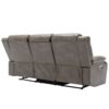 3 Seater Home Theater Recliner Manual Recliner Chair With A Led Light Strip Two Built-In Cup Holders For Living Room - Gray - Image 11