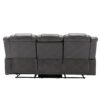 3 Seater Home Theater Recliner Manual Recliner Chair With Two Built-In Cup Holders For Living Room - Gray - Image 12
