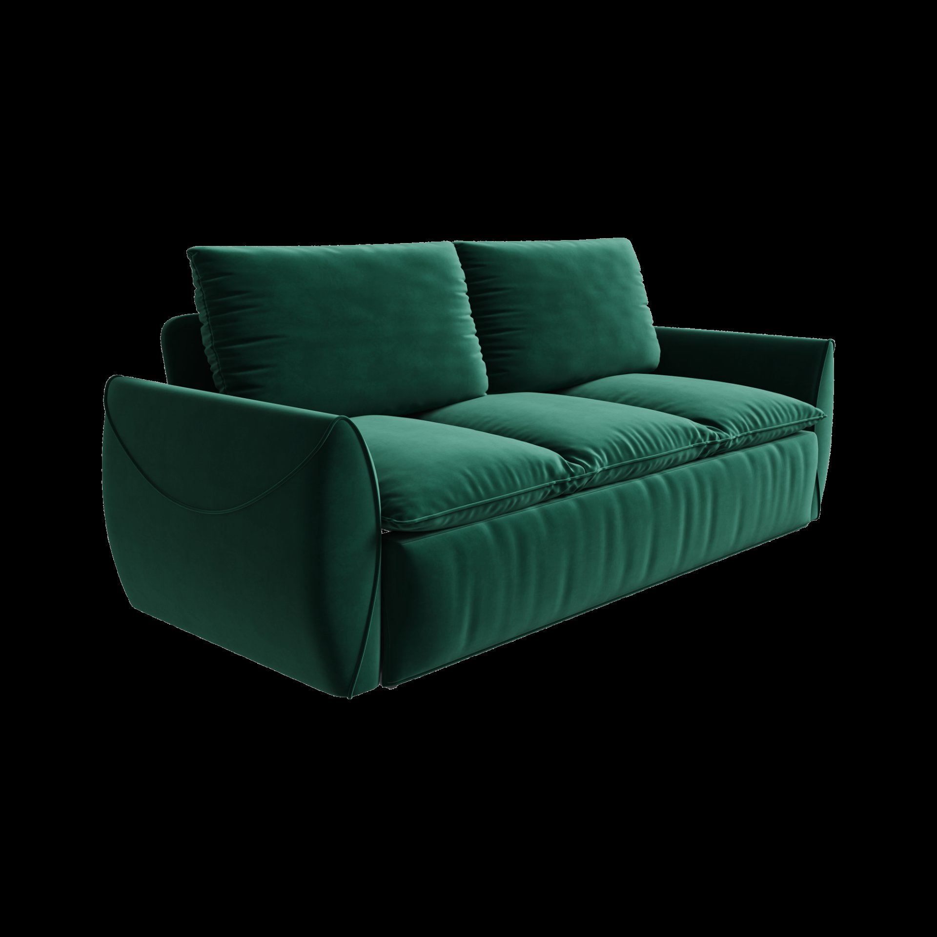 Pull Out Sofa Bed, 3 Seat Convertible Sleeper Sofa With 2 In 1 Pillow And Blanket Set Multifunctional Velvet Sofa Bed - Green - Image 10