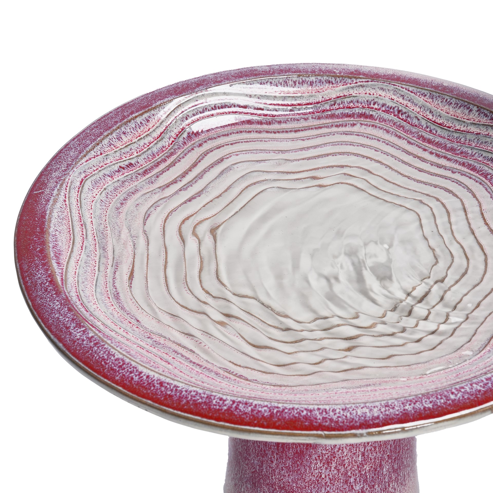 Birdbath For Patio, Garden - White / Pink - Image 9