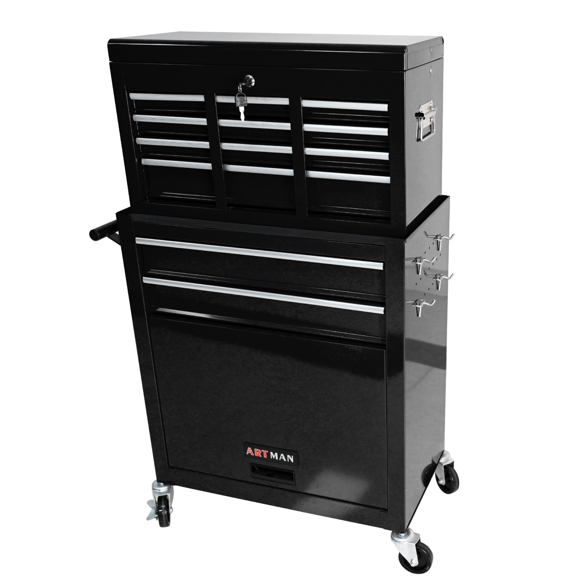 High Capacity Rolling Tool Chest With Wheels And Drawers, 8 Drawer Tool Storage Cabinet - Black - Image 5