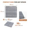 10 Piece Interlocking Deck Tiles Striped Pattern, Square Acacia Hardwood Outdoor Flooring For Patio, Bancony, Pool Side - Light Gray - Image 24
