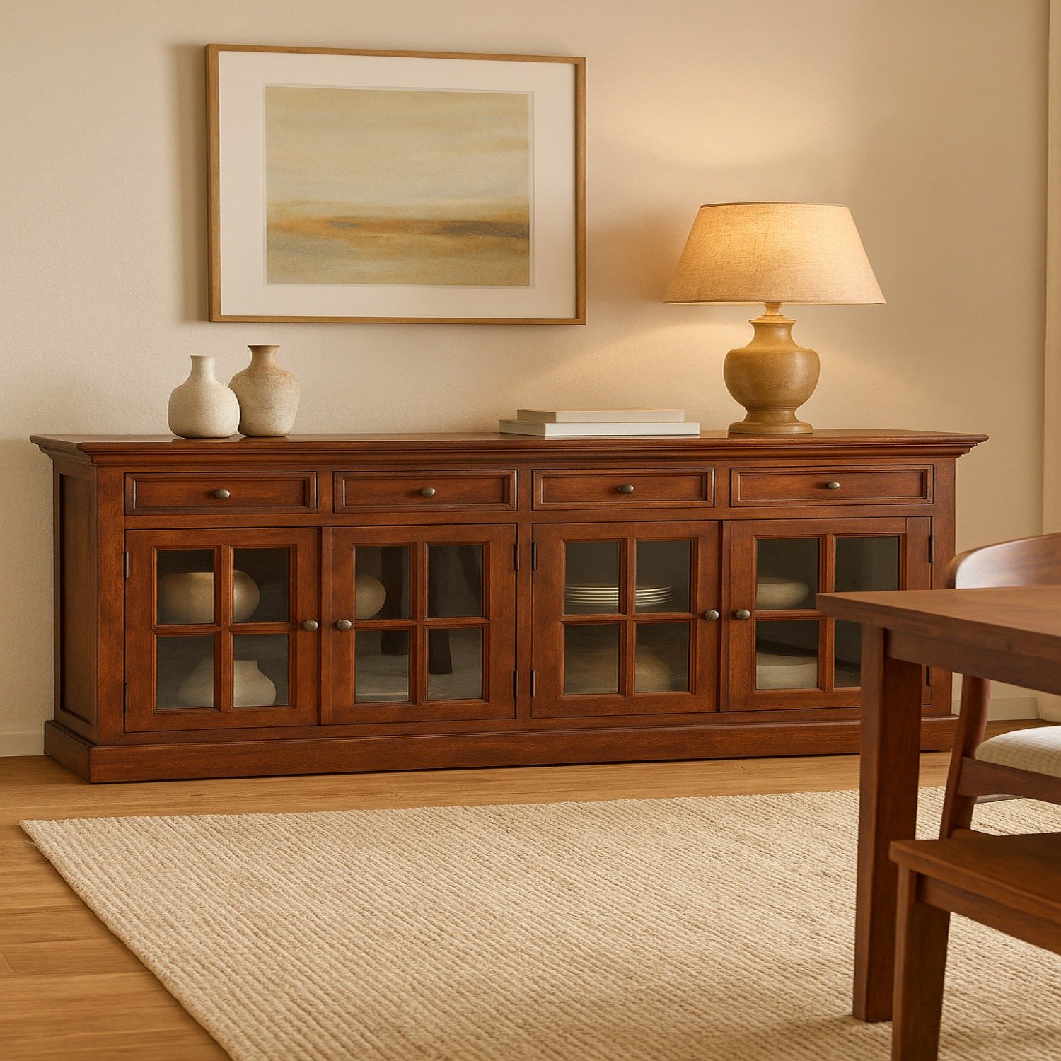 Large Glazed Sideboard - Cherry - Image 14