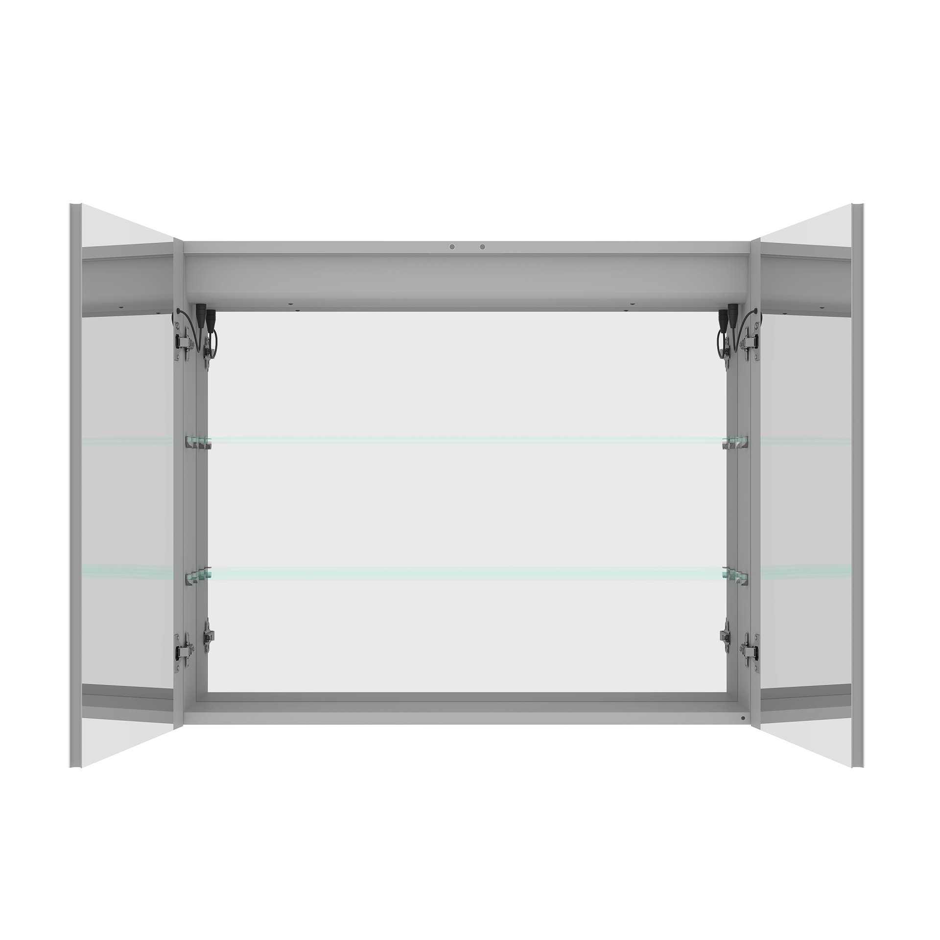 36" X 30" Medicine Cabinet With LED Vanity Mirror, Anti-Fog, Dimmable, Recessed Or Surface Mount, Aluminum 3000K~6000K Lighted Double Door Bathroom Cabinet With Touch Switch - Silver - Image 9