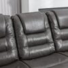 3 Seater Home Theater Recliner Manual Recliner Chair With Two Built-In Cup Holders For Living Room - Gray - Image 24