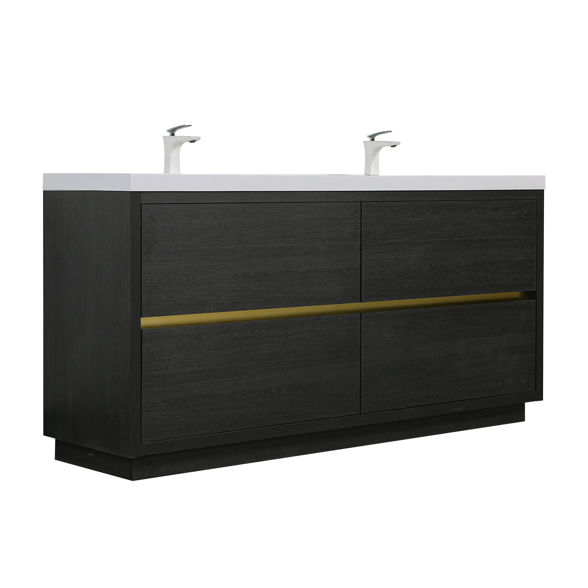 Freestanding Bathroom Vanity With Sink, Bathroom Storage Vanity Cabinet With Stone Resin Countertop And Soft Close Drawers - Espresso - Image 12