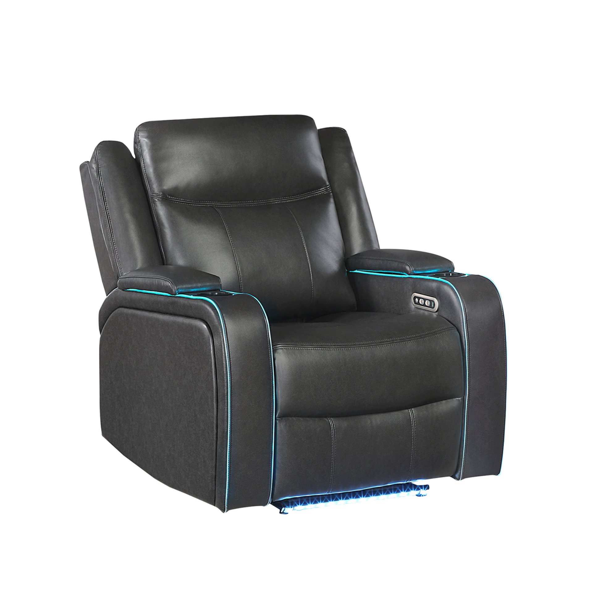 Blanca - Power Recliner With LED - Charcoal - Image 4