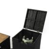 32" Propane Gas Fire Pit Table With Propane Tank Cover, 50000 Btu Rectangular Steel Fire Pit With Beautiful Wicker Base For Outside Garden - Dark Gray - Image 8