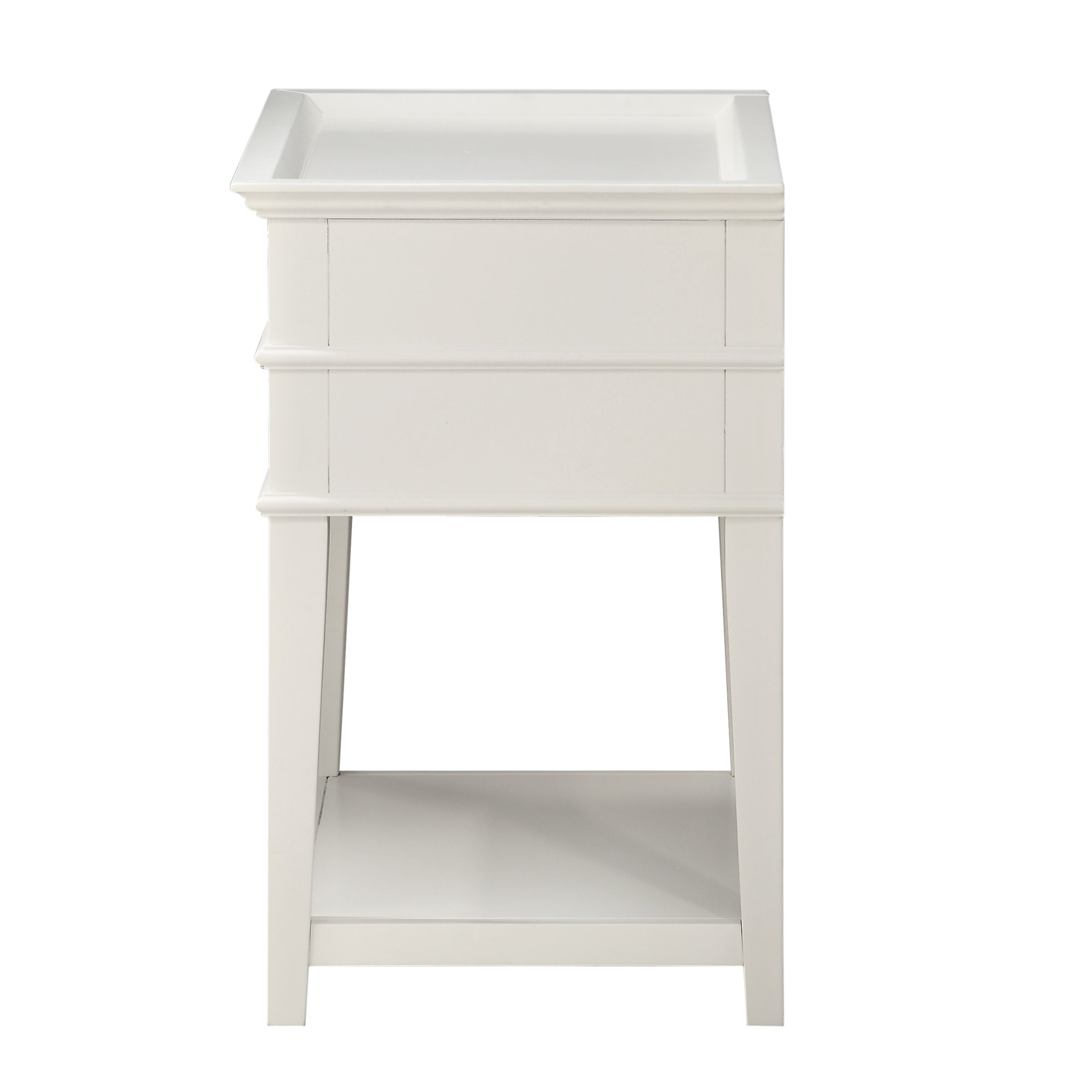 Carmona - 2 Drawer Tray Top Nightstand Ring Pulls - White - Image 6