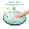 Vessel Sink With Trim, Round Bowl, Pop Up Drain (No Faucet) - Green - Image 4