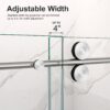 Frameless Single Sliding Shower Door With Bypass Design Clear Tempered Glass - Brushed Nickel - Image 7