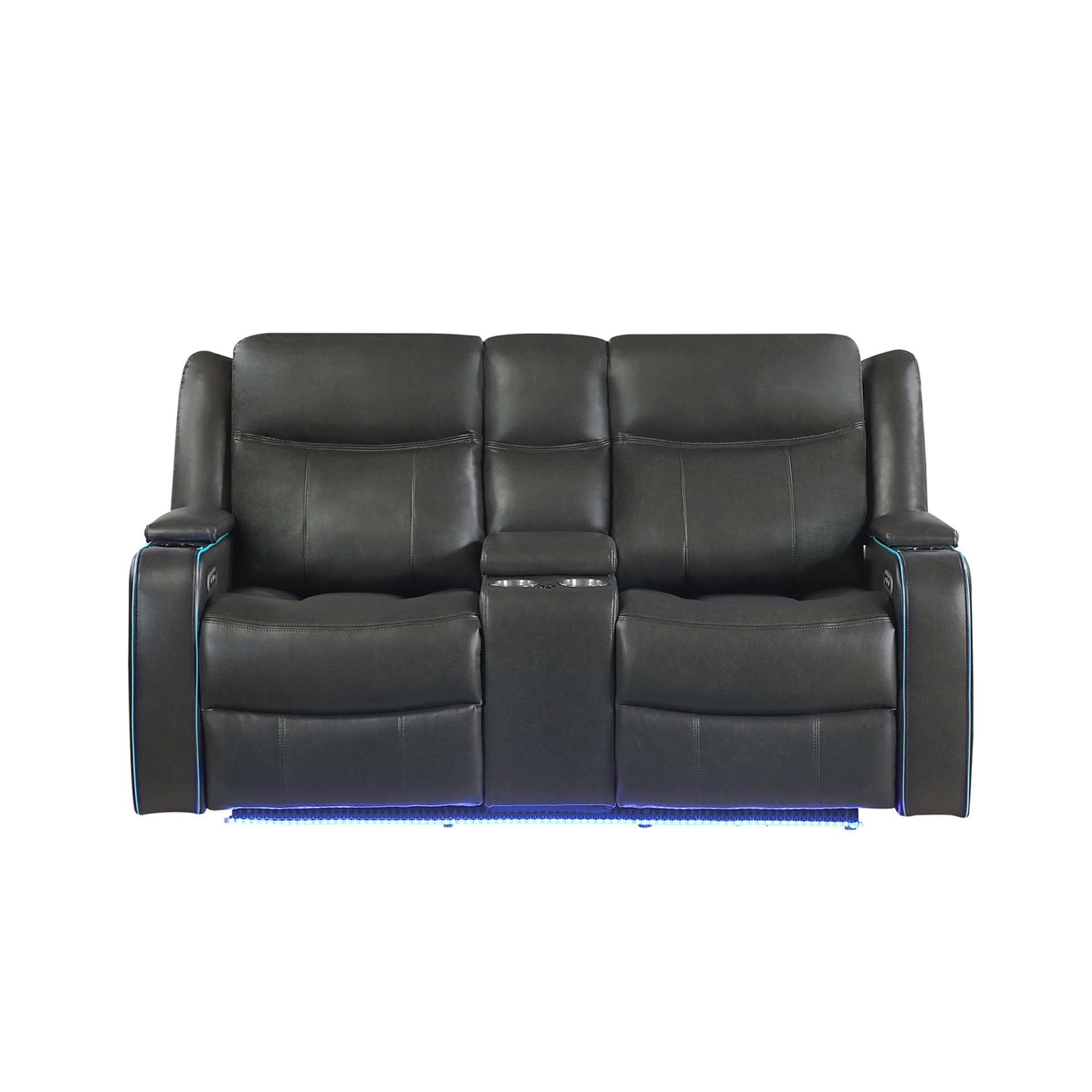 Blanca - Power Reclining 3 Piece Set With LED Lights, USB Connectivity, And Built In Speakers - Charcoal - Image 3
