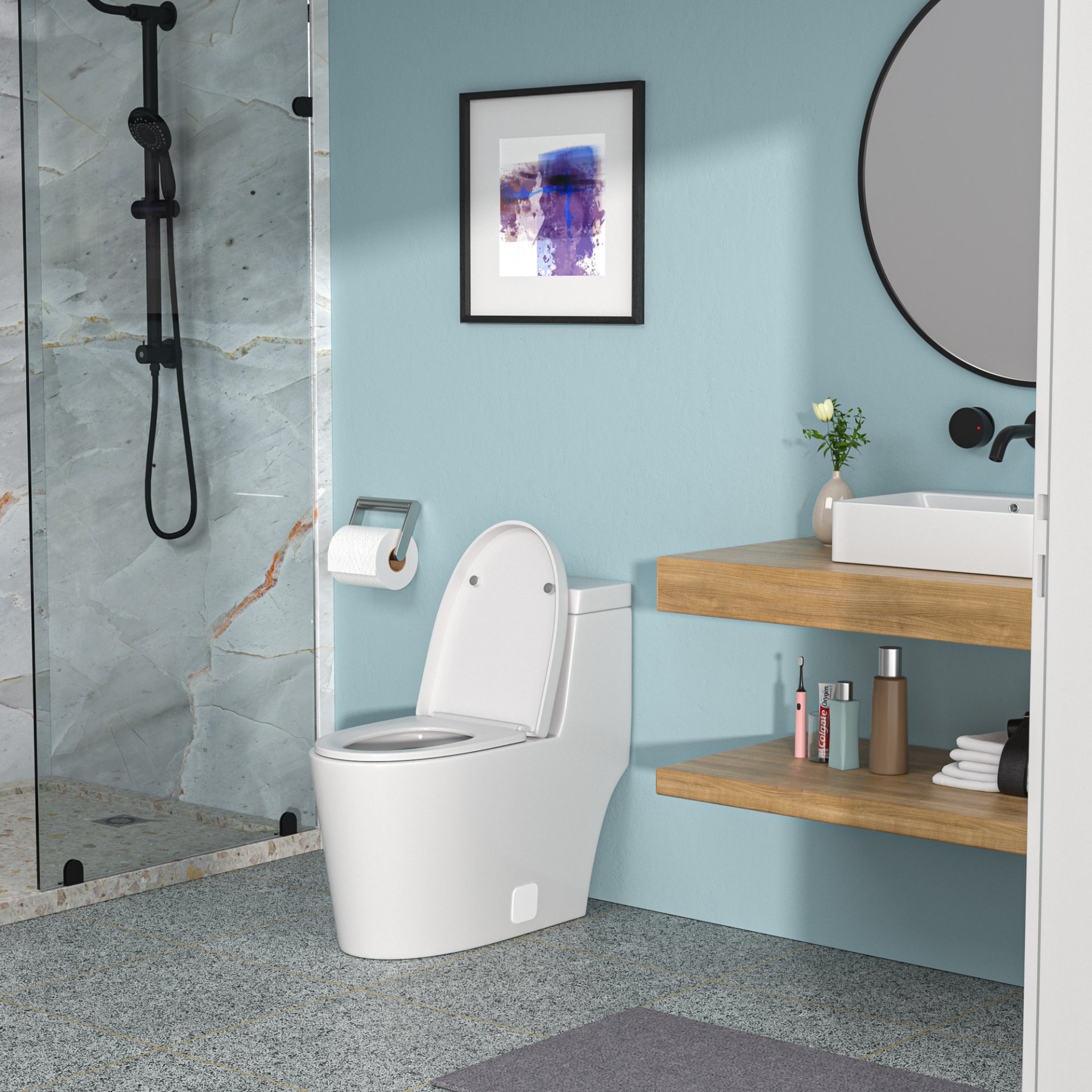 1 Piece Toilet And Soft Closing Seat - White - Image 5