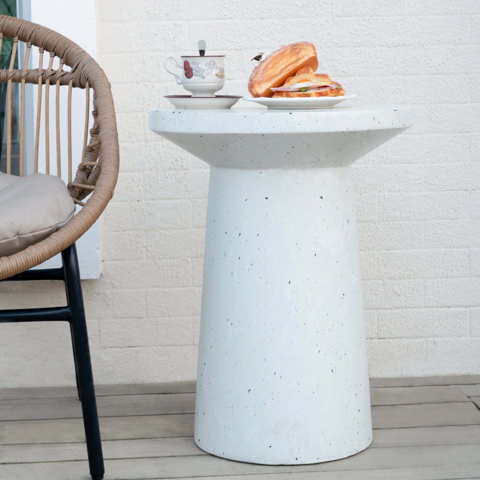 Terrazzo - Outdoor Side Table - White - Image 5