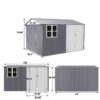 8 0 Ft Outdoor Storage Garden Tool Shed With Thickened Galvanized Steel With Sloped Roof & Double Lockable Door Storage Shed Large With 6 Vents - Gray - Image 3