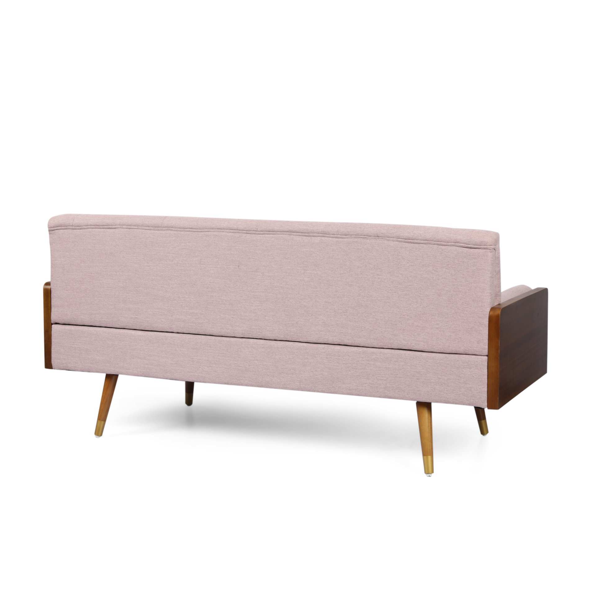 Aidan - Mid Century Modern Tufted Fabric Sofa - Blush - Image 8