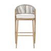 Outdoor Bar Height Aluminum Frame Counter Stools With Scallop Shaped Backrest & Water Resistant Cushions (Set of 2) - Maple - Image 16