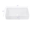 24 X 16" Ceramic Rectangular Vessel Bathroom Sink - White - Image 3