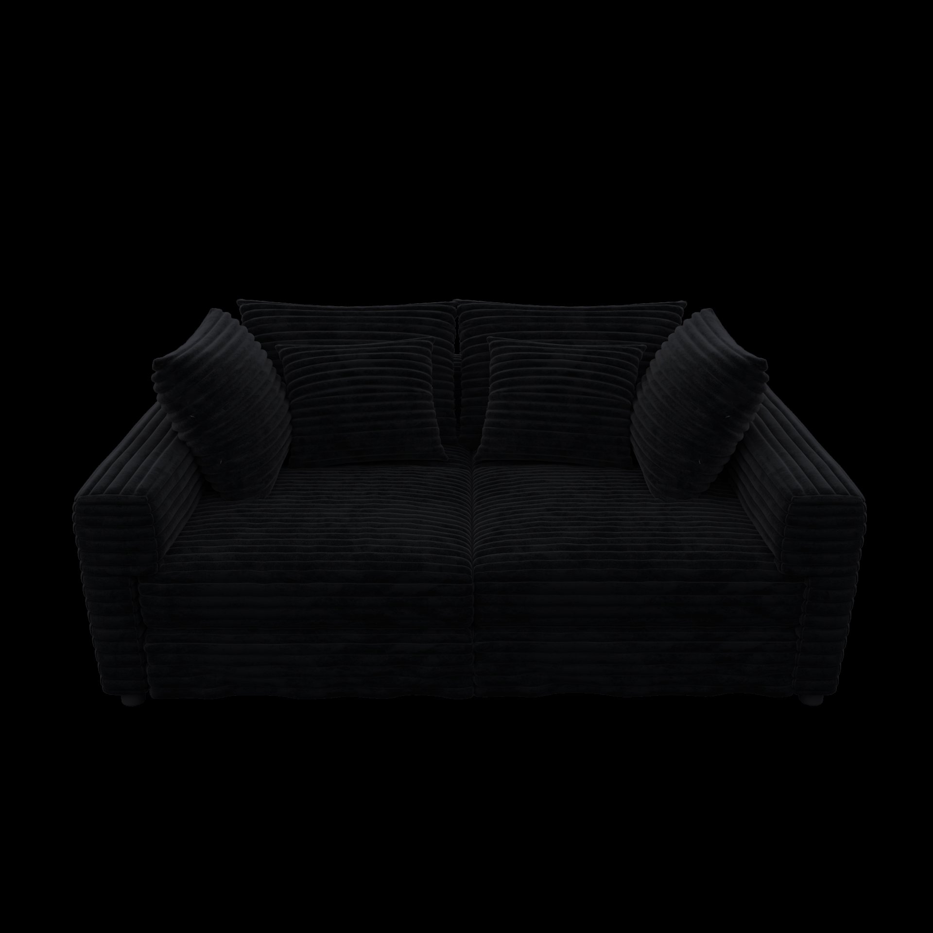 4 Seat Sofa, Deep Seat Couches With Soft Pillows And 3 Ottomans, Convertible Sofa Lounge Chair, For Living Room - Black - Image 15