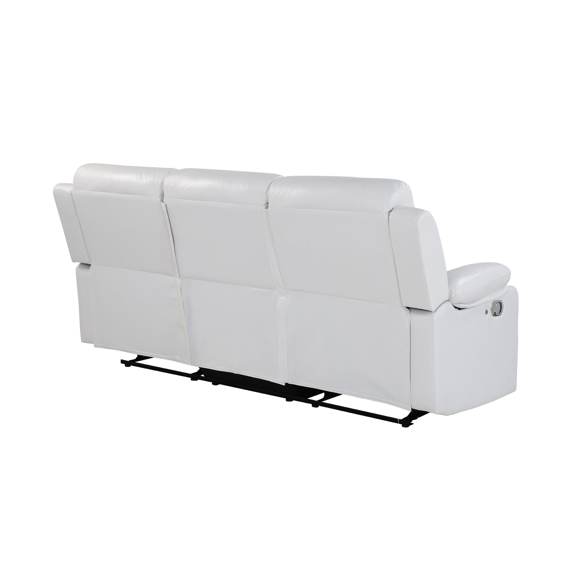 Blanche - Reclining Sofa With LED Lights Frame, Pillow Top Arms - White - Image 5
