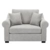 Modern Chenille Oversized Armchair, Chair And A Half, Single Sofa For Bedroom, Living Room, Wide - Light Gray - Image 11