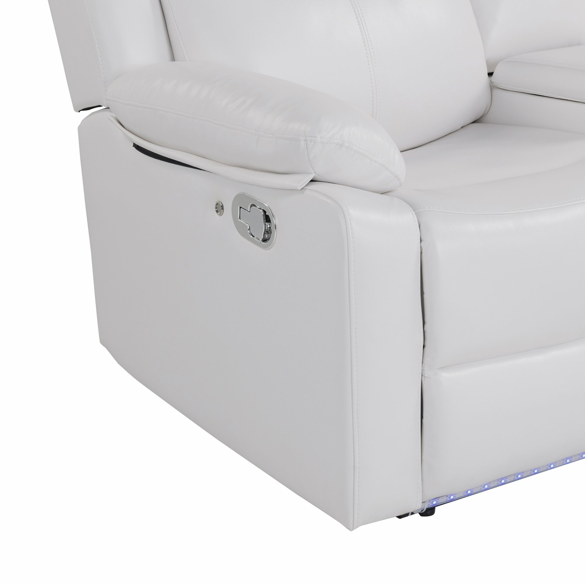 Blanche - 3 Piece Reclining Sofa And Loveseat And Recliner With LED Lights - White - Image 6