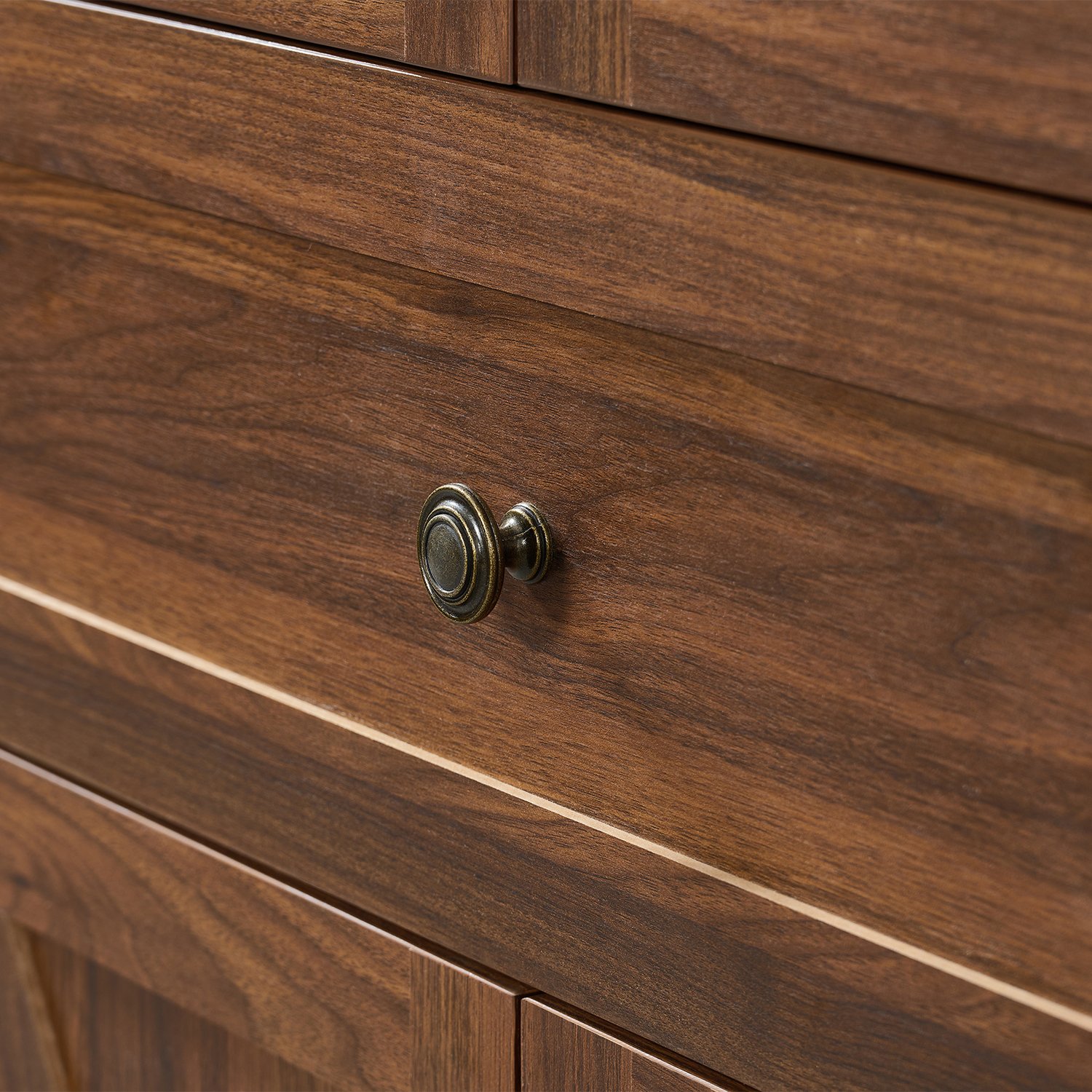 Retro Dome Cabinet With Large Storage Space, High Quality Materials - Walnut / Walnut Brown - Image 10