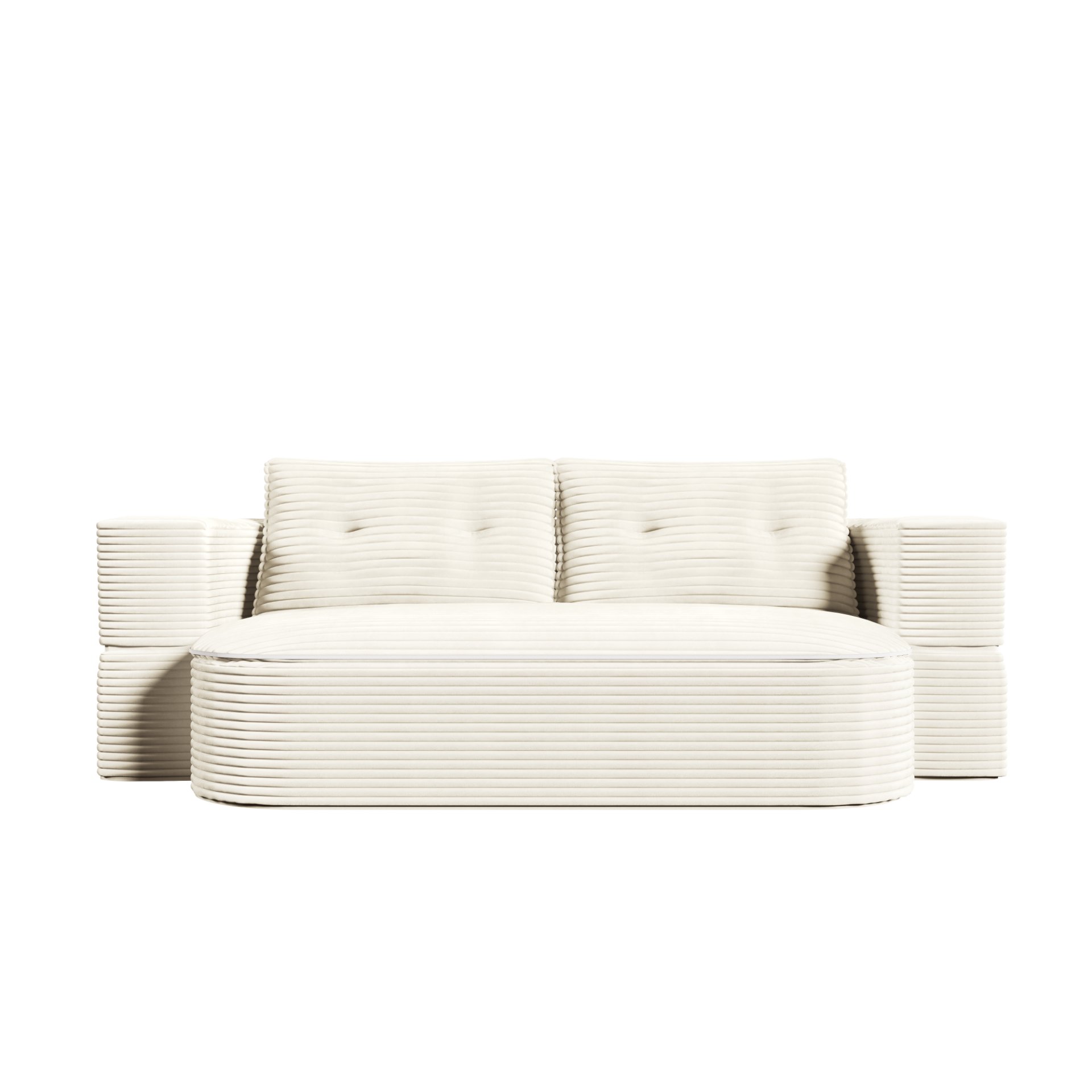 2 In 1 Foldable Sofa Plush Corduroy Sofa Convertible Floor Sofa Bed Deep Seating With Multi Functional Blanket Suitable For Living Rooms - Beige - Image 9
