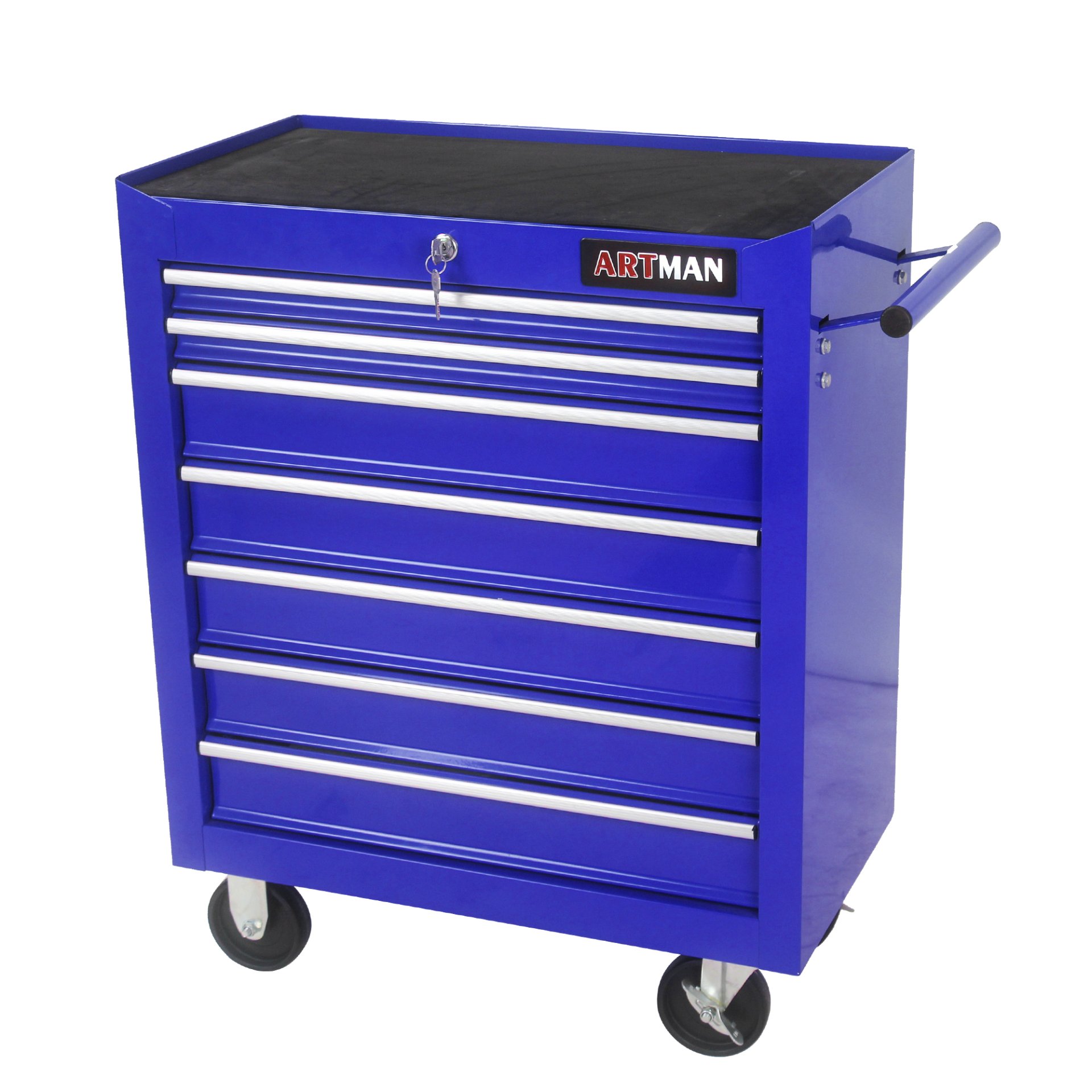 7 Drawers Multifunctional Tool Cart & Wheels - Blue - Image 8