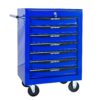 Rolling Metal Tool Chest With 7 Drawers, 20" Steel Storage Cabinet With Ball Bearing Slides - Black / Blue - Image 12