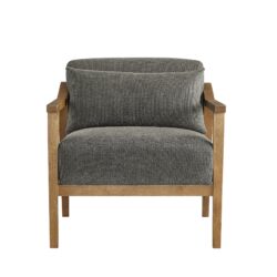 Reagan - Arm Accent Chair With Lumbar Pillow - Charcoal Gray