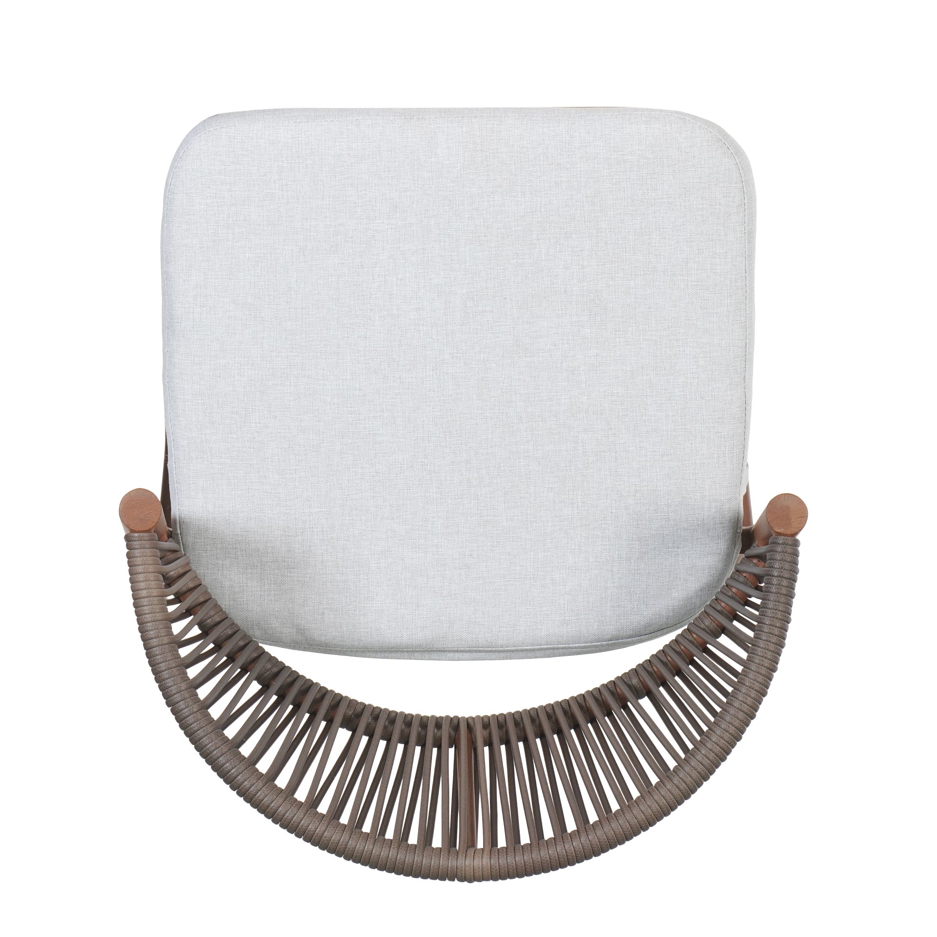 Outdoor Bar Height Aluminum Frame Counter Stools With Scallop Shaped Backrest & Water Resistant Cushions (Set of 2) - Teak - Image 9