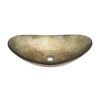 Vessel Sink With Chrome Pop Up Drain, Boat Shape Bathroom Sink Above Counter - Gold - Image 10