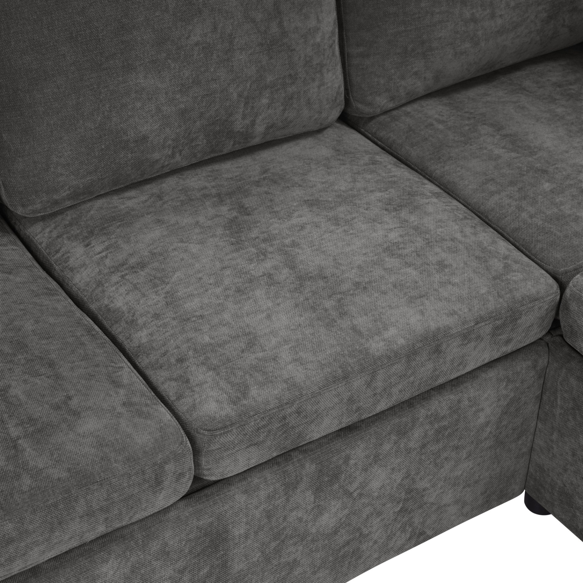 Upholstered L Shaped Sectional Sofa Bed With Sleeper And Storage Chenille - Gray - Image 13