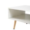 41.34" Rattan Coffee Table, Sliding Door For Storage, Solid Wood Legs, Modern Table For Living Room - White - Image 14