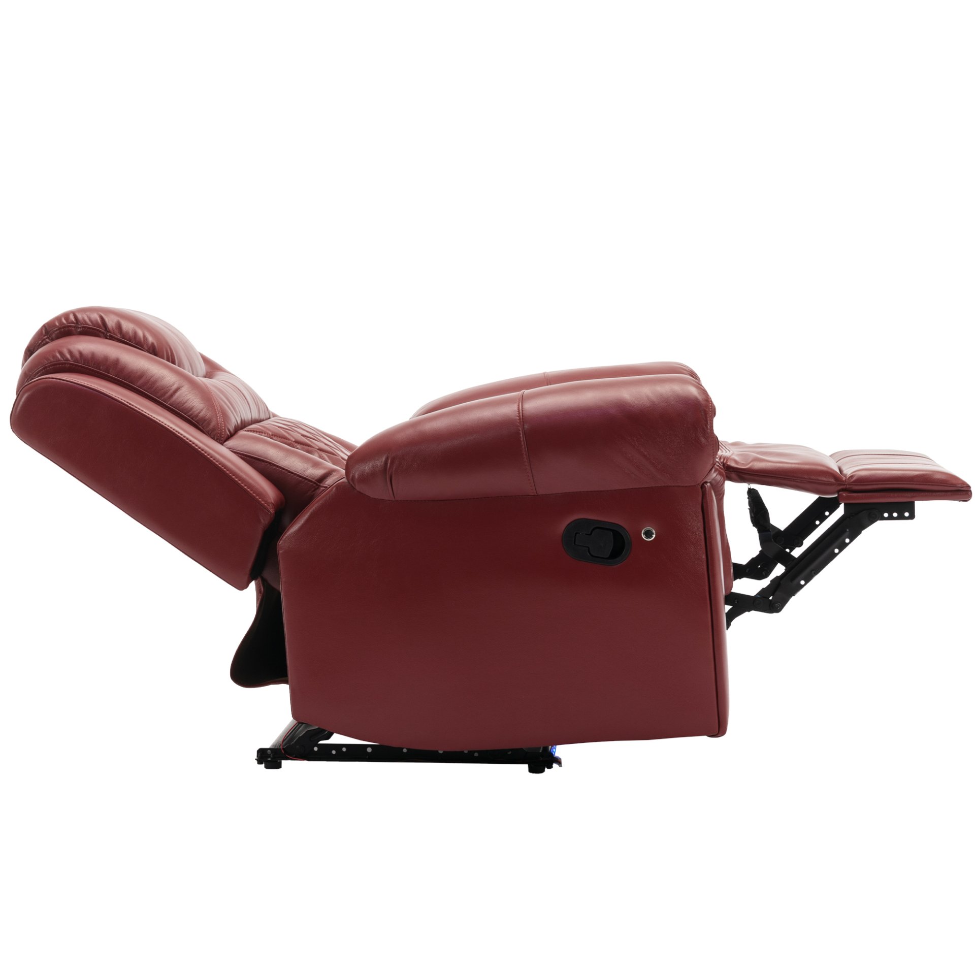 Home Theater Seating Manual Recliner Chair With Led Light Strip For Living Room - Wind Red - Image 11
