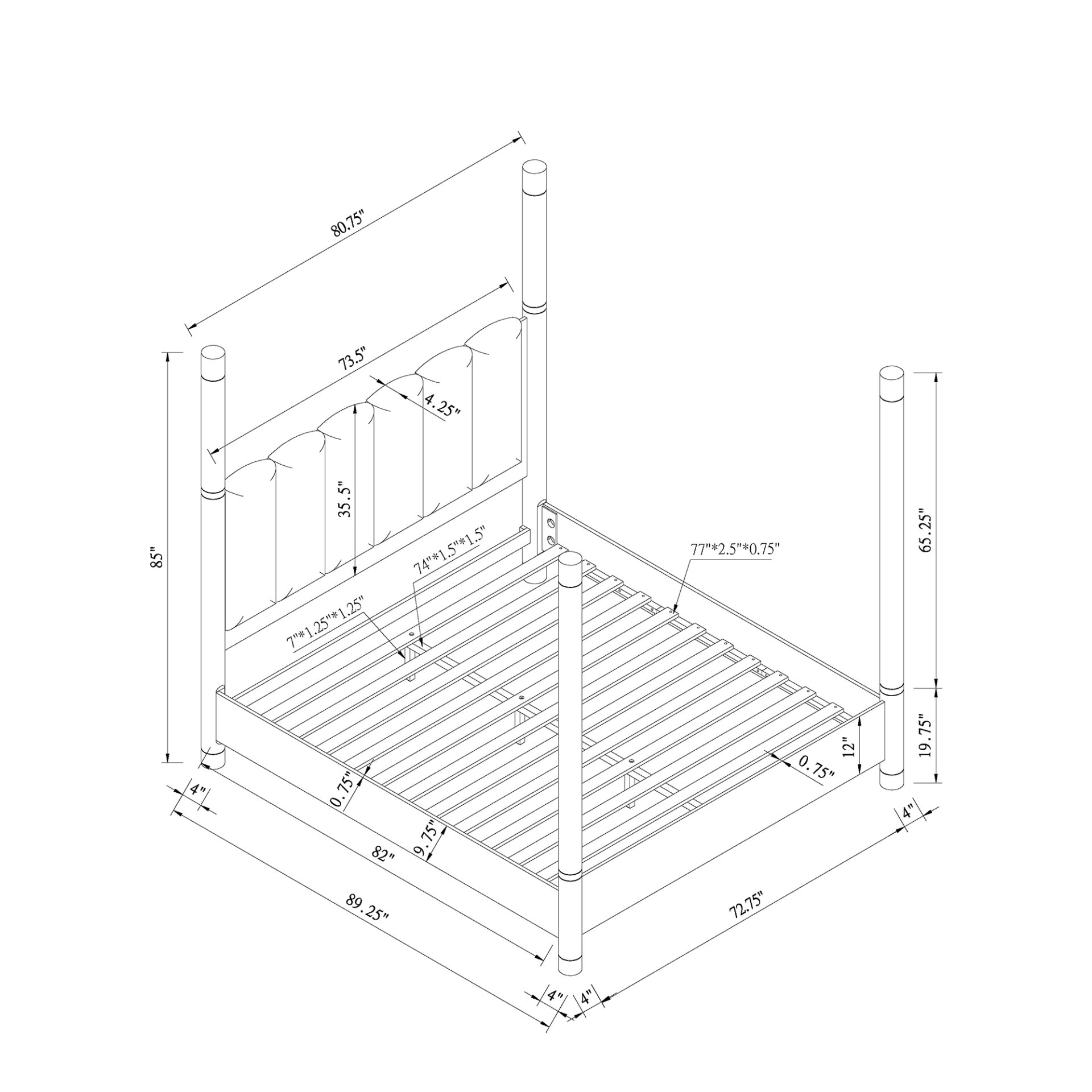 Sarai - 5 Piece King Bedroom Set With Upholstered Headboard, Spacious Storage - Brown - Image 3