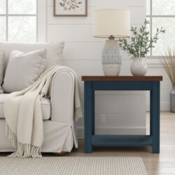 Nantucket - Side Table - Blue Denim, Whiskey