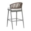 Outdoor Bar Height Metal Frame Counter Stools With Scallop Shaped Backrest & Water Resistant Cushions (Set of 2) - Matte Gray - Image 17