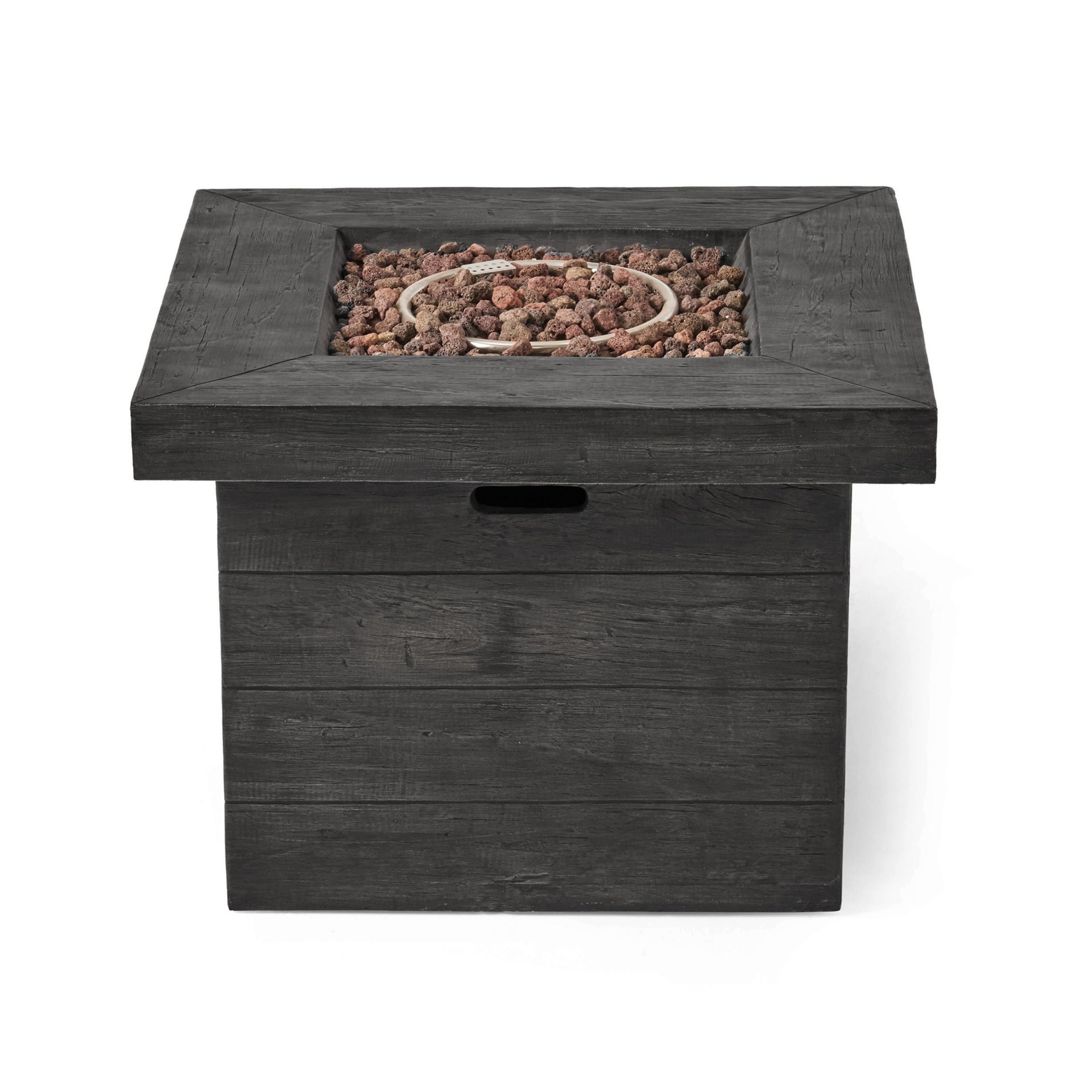 Anchorage - Wood Square Fire Pit 40, 000 Btu - Gray - Image 12